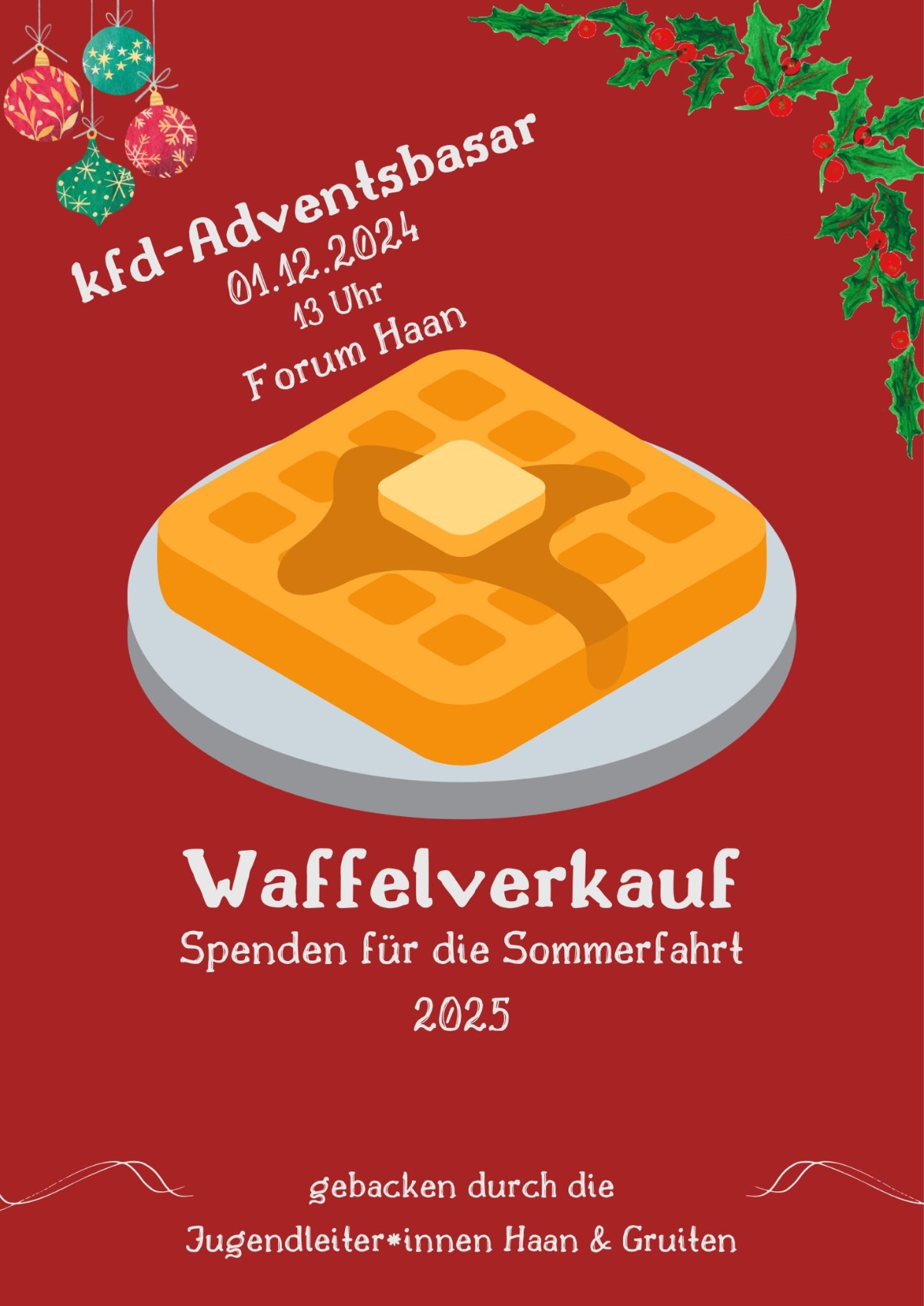 Willkommenstreff - Jugendleiter verkaufen Waffeln