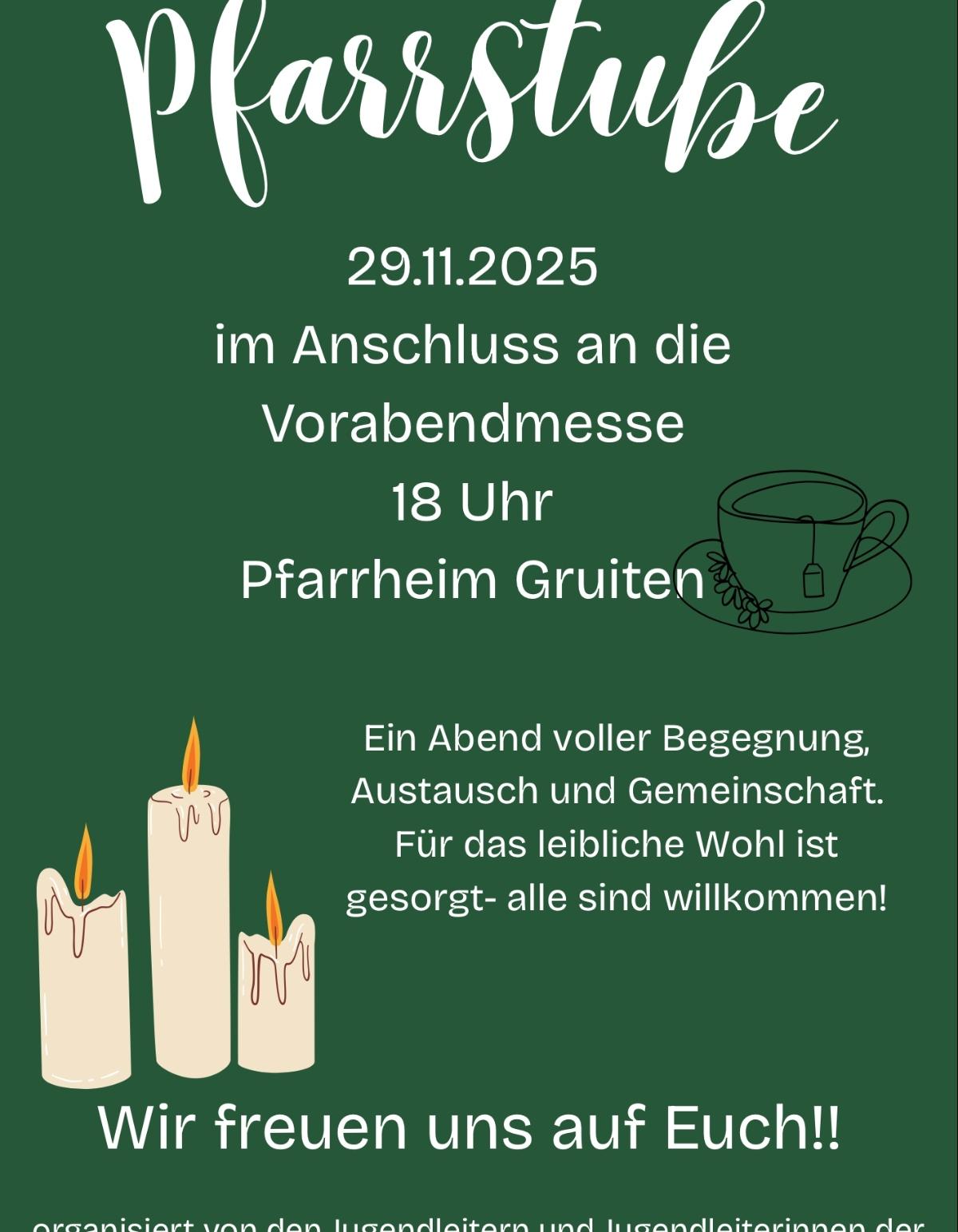 Pfarrstube in Gruiten nach der Vorabendmesse