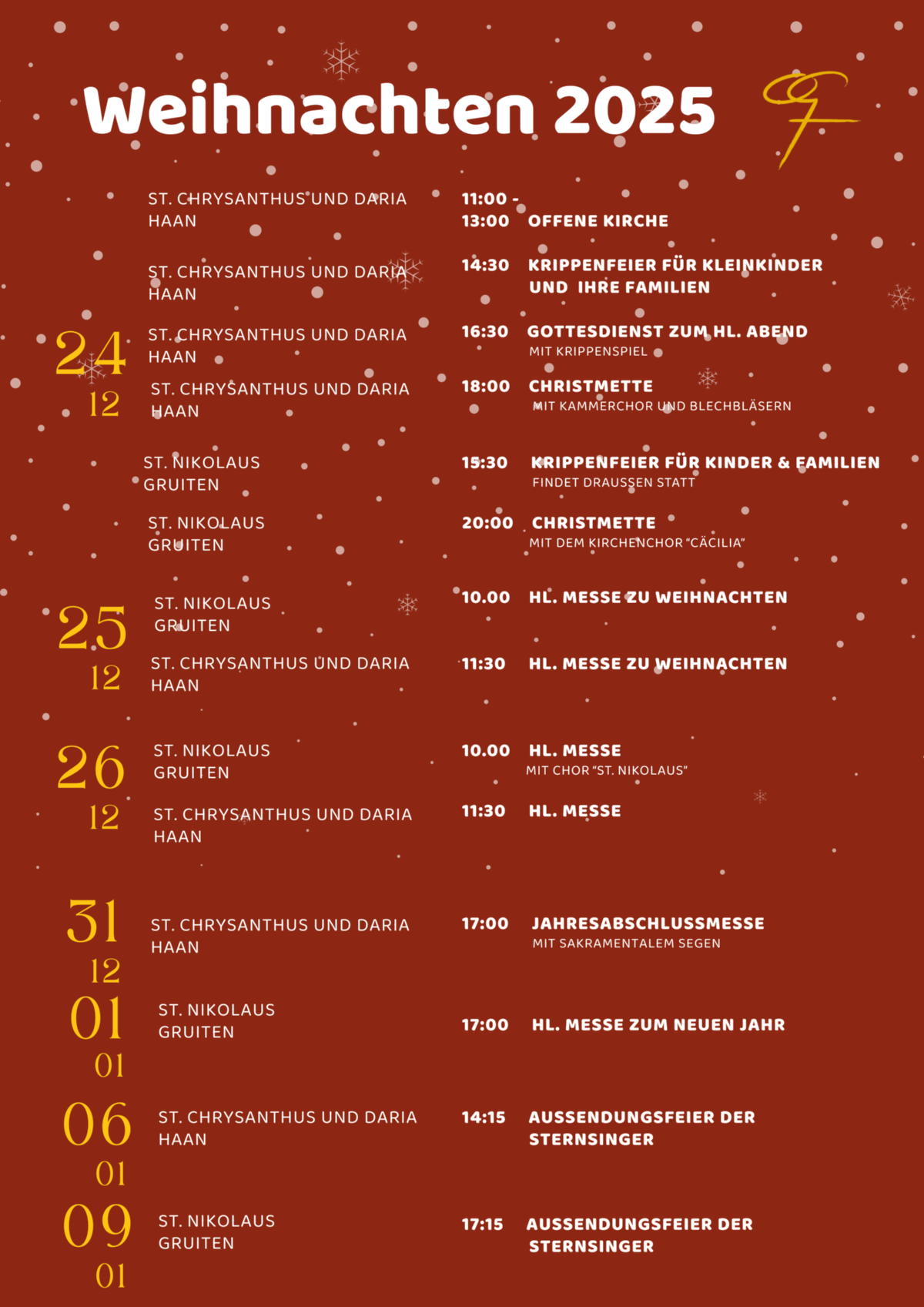 Weihnachtsgottesdienste