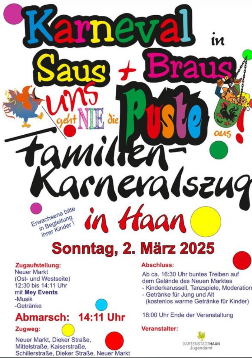 Familienkarneval 2025 in Haan